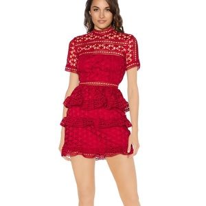 Setf-Portrait star lace mini dress. Size 4